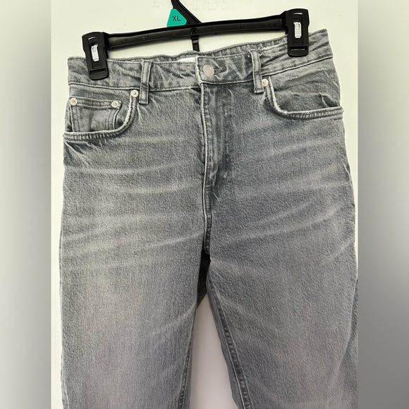 Zara Light Grey High-Waist Split-Hem Slim Jeans Women’s 4 - Picture 14 of 15